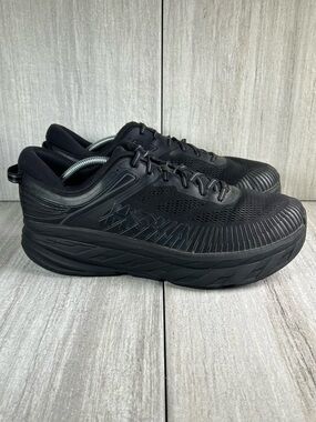 Hoka One One Bondi 7 X Wide Triple Black Athletic Sneaker Shoe Mens Size 11.5 4E